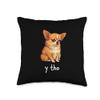 Chihuahua asks Y THO  Funny Cute Dog Meme Style Throw Pillow view 1
