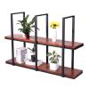 Ceiling Hanging Shelf Floating Shelves - 2 Layer Ceiling Mount Storage Rack with Wooden Boards, Metal Display Stand for Wine Bottle Plants Models books Storage Decor Shelving ( Size : 90x30x80cm ) view 1