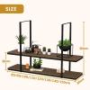 2 Layer Industrial Hanging Shelf Floating Shelves, 80cm/100cm/120cm Flower Stand for Home DecorationsKitchen Bar Storage Organizer Rack/Shelf | Metal Iron + Solid Wood Boards ( Size : 90x30x80cm ) view 2