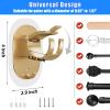 6PCS No Drill Curtain Rod Brackets Self Adhesive Curtain Rod Holder Curtain No Drilling Rod Hooks Nail Free Adjustable Curtain Rod Holders Curtain Hangers for Bathroom Kitchen Renter Gold view 3