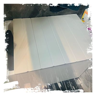 Bathtub Tray Bathtub Caddy Tray Folding Bathtub Cover, PVC Plastic Dust-Proof Board Shutter Bath Lid, Insulation Cover for Spa, Bathroom & Shower, 0.6cm Thickness Multifunctional (Color : White, Siz