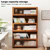JSLJDM 4 Tiers Bookshelf,Bookcase with Doors,Industial Bookshelves and Bookcases,Bookcase,Tall Bookcase,Cube Storage shelf,Bamboo bookcase,Bedroom, Living room,Home office 80*32*140cm 80*32*73cm grey view 3