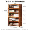 JSLJDM 4 Tiers Bookshelf,Bookcase with Doors,Industial Bookshelves and Bookcases,Bookcase,Tall Bookcase,Cube Storage shelf,Bamboo bookcase,Bedroom, Living room,Home office 80*32*140cm 80*32*73cm grey view 4