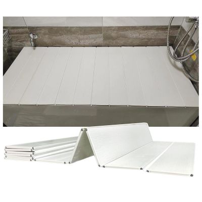 Bathtub Tray Folding Bathtub Cover Bathtub Tray, 0.6cm Thickness PVC Anti-dust Board, Insulation Shutter Bath Lid Bath Shelf for Shower Bath Table Shelf Multifunctional (Color : White, Size : 75x135
