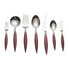 28 Piece Silverware Set Service for 4,Household Tableware Light Luxury Violet Wooden Handle 304 Stainless Steel Tableware Hotel Knife, Fork, Spoon Tableware Set, Food Grade Stainless Steel view 1