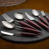 28 Piece Silverware Set Service for 4,Household Tableware Light Luxury Violet Wooden Handle 304 Stainless Steel Tableware Hotel Knife, Fork, Spoon Tableware Set, Food Grade Stainless Steel view 3