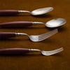 28 Piece Silverware Set Service for 4,Household Tableware Light Luxury Violet Wooden Handle 304 Stainless Steel Tableware Hotel Knife, Fork, Spoon Tableware Set, Food Grade Stainless Steel view 4
