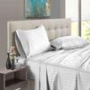 British-Linen Sheets and Pillowcases 100% Organic Cotton, Bed Sheets 6 Piece Set, Luxury and Buttery Soft 10" Deep Pocket Fitted Sheet, Best Comfort Sheets - Light Grey Stripe, Olympic Queen Size view 2