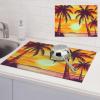 Sunset palm tree Dish Drying Mat for Kitchen 18x24 inch Dish Drying Mats Super Absorbent Drying Mat for Kitchen Counter Drainer Mat Non-slip Coffee Mat Easy to Clean Kitchen Drying Mat view 1