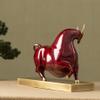R REALONG Wall Street Bull Statue Bronze Sculpture Stock Market Gifts Abstract Sculptures Home Decor 11inch Animal Decor Figurine (Red) view 4