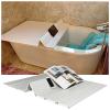 Bathtub Tray Bathtub Caddy Tray Folding Bathtub Cover, PVC Dust-Proof Board Insulation Cover, 0.6cm Thickness Multifunction Bath Tub Accessories Shutter Bath Lid, 22 Size Multifunctional (Color : WHI view 1