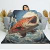 CAPITUNEISKINEPA Fish Blanket Gifts Cool Thin Blanket Couch Throw Blanket 50" x 60" view 3