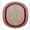 10x14 Oval Kilim Rug  Handmade Boho Jute Rug, Solid Maroon Beige, Hand Braided Flatweave, 0.27" Thick Oval Carpet for Bedroom, Living Room, Dining Room view 3