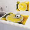 Yellow Lemon Dish Drying Mat for Kitchen 18x24 inch Dish Drying Mats Super Absorbent Drying Mat for Kitchen Counter Drainer Mat Non-slip Coffee Mat Easy to Clean Kitchen Drying Mat view 1