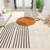 Abstract Nordic Boho Sun Area Rug, Modern Mid-Century Geometry Indoor Rug, Non-Slip Washable Easy Clean Low Pile Foldable Festival Decor Carpet for Bedroom Living Room Nursery Entryway 3x4ft view 1