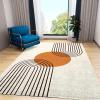 Abstract Nordic Boho Sun Area Rug, Modern Mid-Century Geometry Indoor Rug, Non-Slip Washable Easy Clean Low Pile Foldable Festival Decor Carpet for Bedroom Living Room Nursery Entryway 3x4ft view 3
