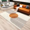 Abstract Nordic Boho Sun Area Rug, Modern Mid-Century Geometry Indoor Rug, Non-Slip Washable Easy Clean Low Pile Foldable Festival Decor Carpet for Bedroom Living Room Nursery Entryway 3x4ft view 4