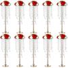 10pcs Home Decoration Flower Centerpieces, Acrylic Crystal Wedding Road-Leading Vases, Gold Wedding Decor Vase Centerpieces, Wedding Flower Vases, Metal Crystal Flower Vases (70 cm) view 1