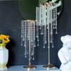 10pcs Home Decoration Flower Centerpieces, Acrylic Crystal Wedding Road-Leading Vases, Gold Wedding Decor Vase Centerpieces, Wedding Flower Vases, Metal Crystal Flower Vases (70 cm) view 3