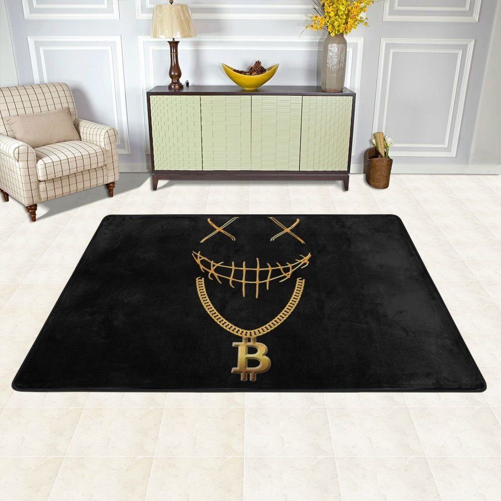 Mask Bitcoin Chain Crypto Money Coin Blockchain Area Rug Living Room Bedroom Kitchen Sofa Bedside Carpet Floor Mats 36"X24"