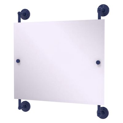 Allied Brass PQN-27-93-MBL Prestige Que New Landscape Rectangular Frameless Rail Mounted Mirror, Mediterranean Blue