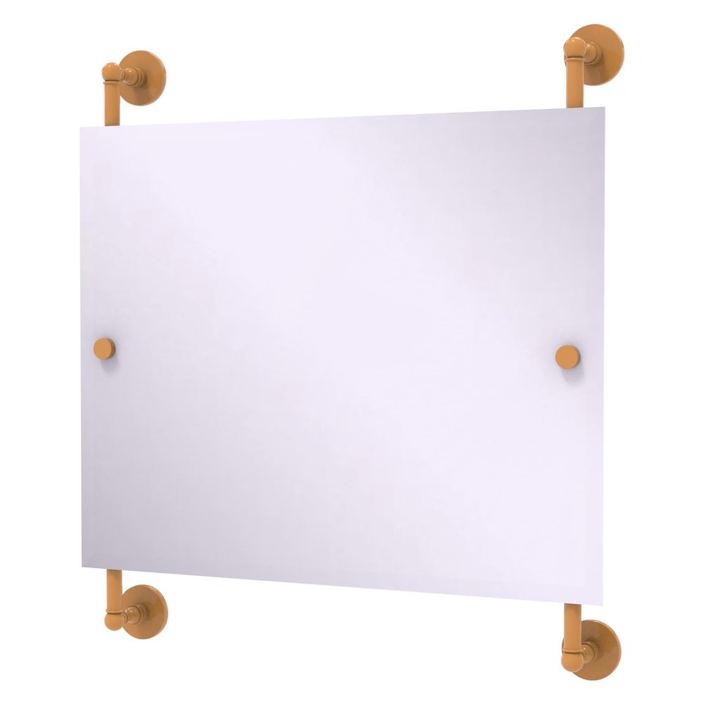 Allied Brass P1000-27-93-GLY Prestige Skyline Landscape Rectangular Frameless Rail Mounted Mirror, Golden Yellow