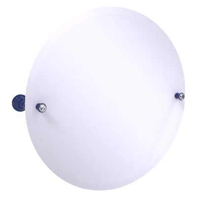 Allied Brass CC-90-MBL Carolina Crystal Collection Frameless Round Tilt Mirror with Beveled Edge, Mediterranean Blue