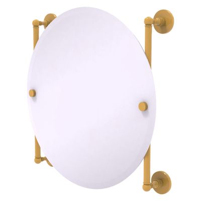 Allied Brass P1000-27-90-SGL Prestige Skyline Collection Round Frameless Rail Mounted Mirror, Spanish Gold