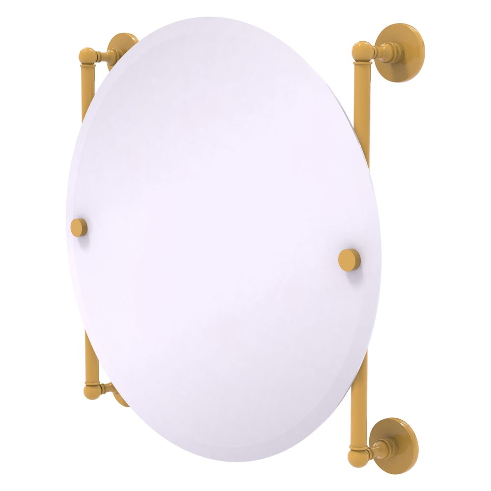 Allied Brass P1000-27-90-SGL Prestige Skyline Collection Round Frameless Rail Mounted Mirror, Spanish Gold