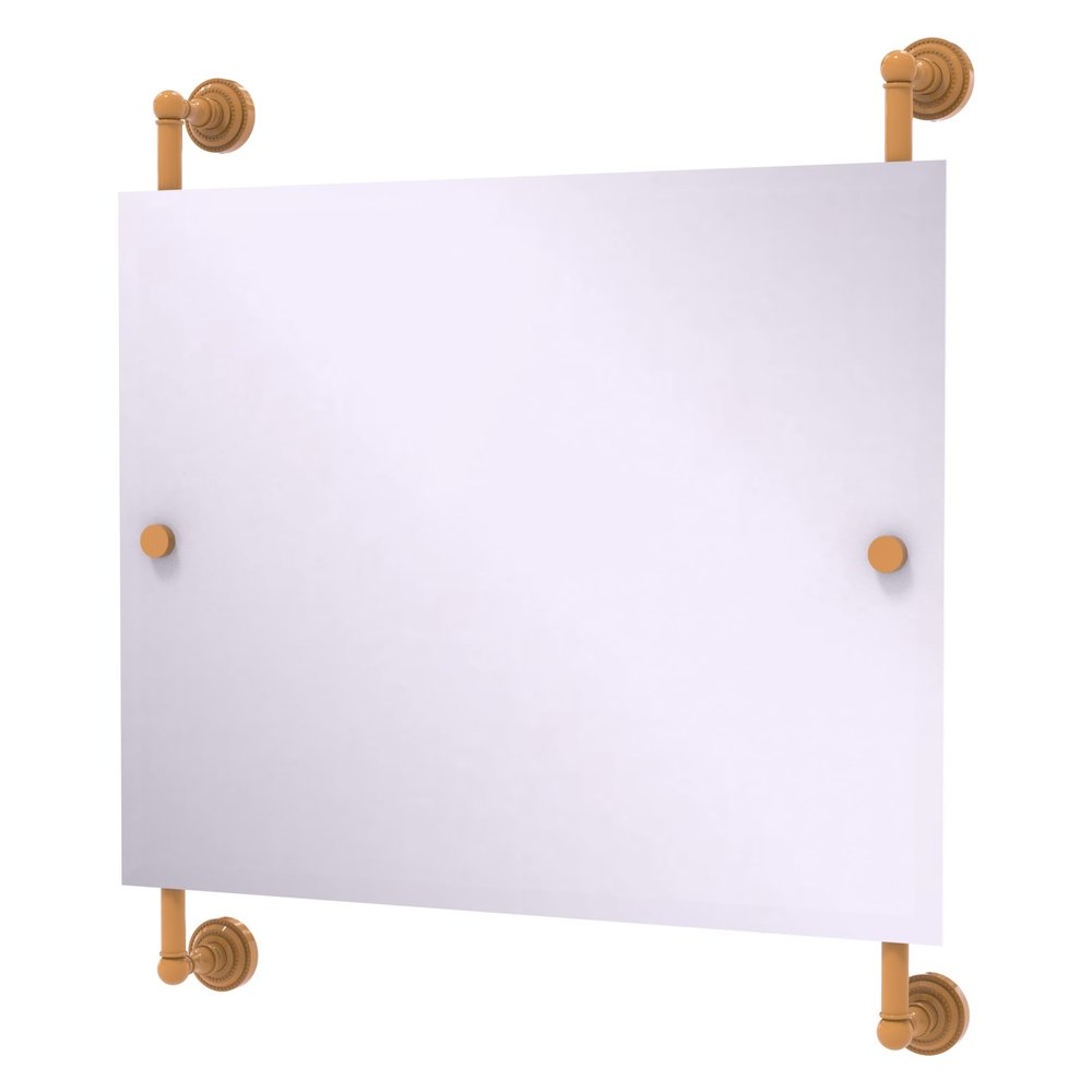Allied Brass DT-27-93-GLY Dottingham Landscape Rectangular Frameless Rail Mounted Mirror, Golden Yellow