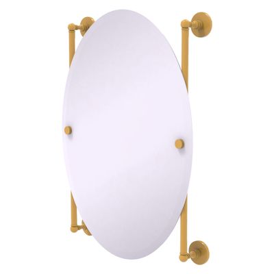 Allied Brass P1000-27-91-SGL Prestige Skyline Collection Oval Frameless Rail Mounted Mirror, Spanish Gold