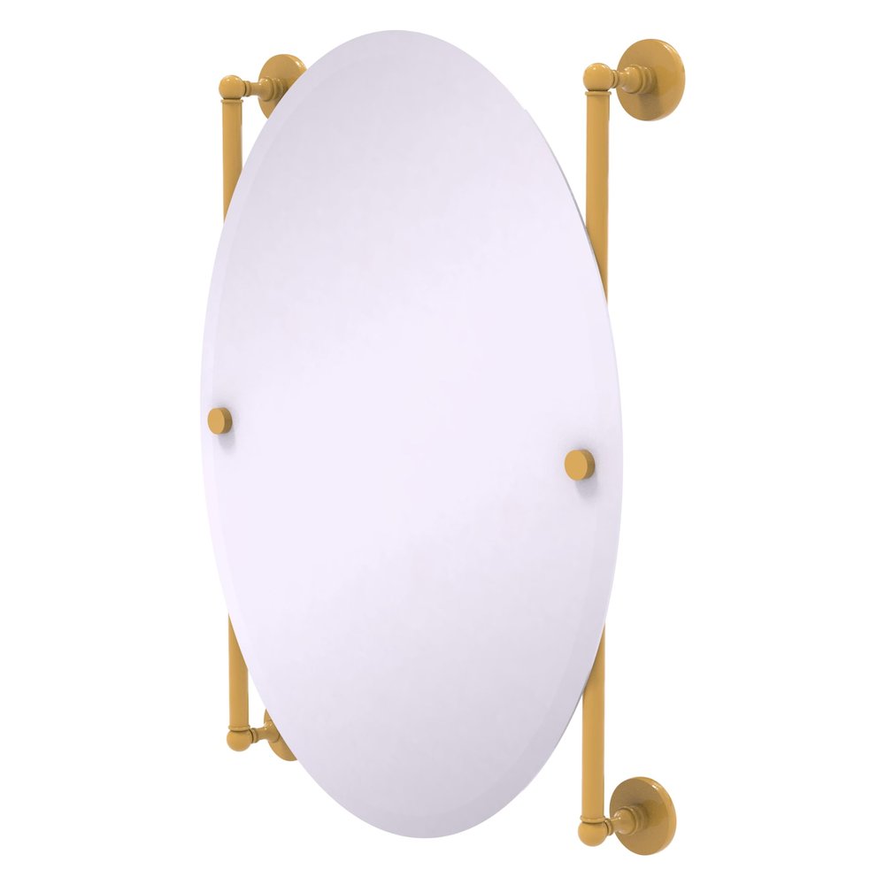 Allied Brass P1000-27-91-SGL Prestige Skyline Collection Oval Frameless Rail Mounted Mirror, Spanish Gold