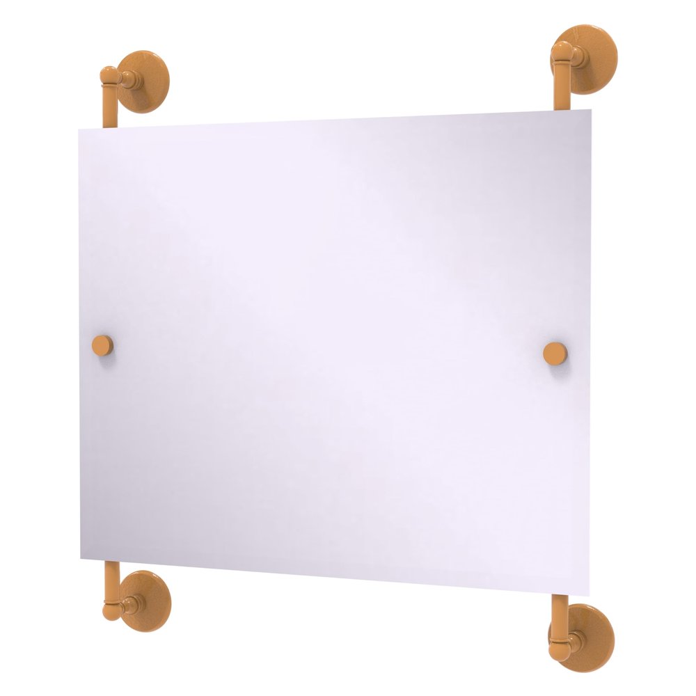 Allied Brass MC-27-93-GLY Monte Carlo Landscape Rectangular Frameless Rail Mounted Mirror, Golden Yellow