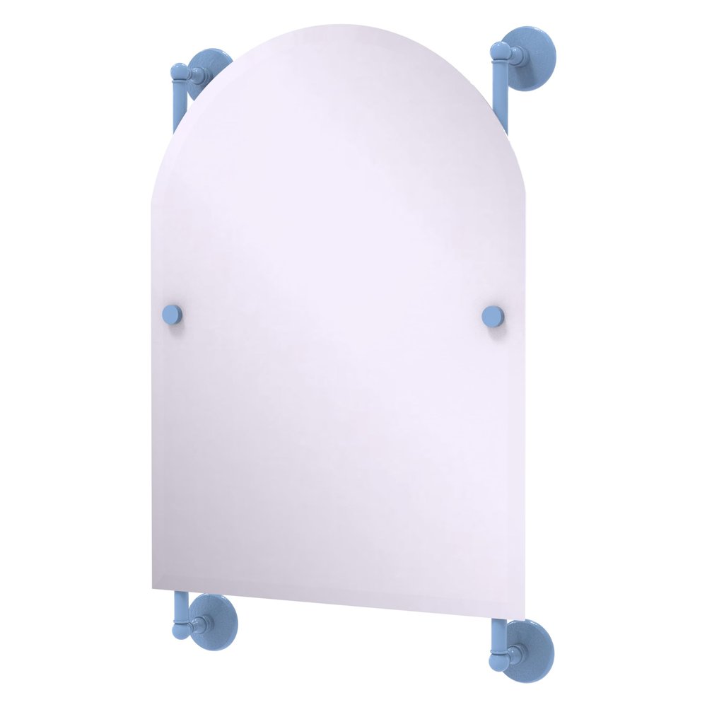 Allied Brass MC-27-94-FTB Monte Carlo Arched Top Frameless Rail Mounted Mirror, Flat Troll Blue