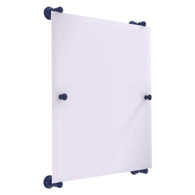 Allied Brass CL-27-92-MBL Carolina Collection Rectangular Frameless Rail Mounted Mirror, Mediterranean Blue