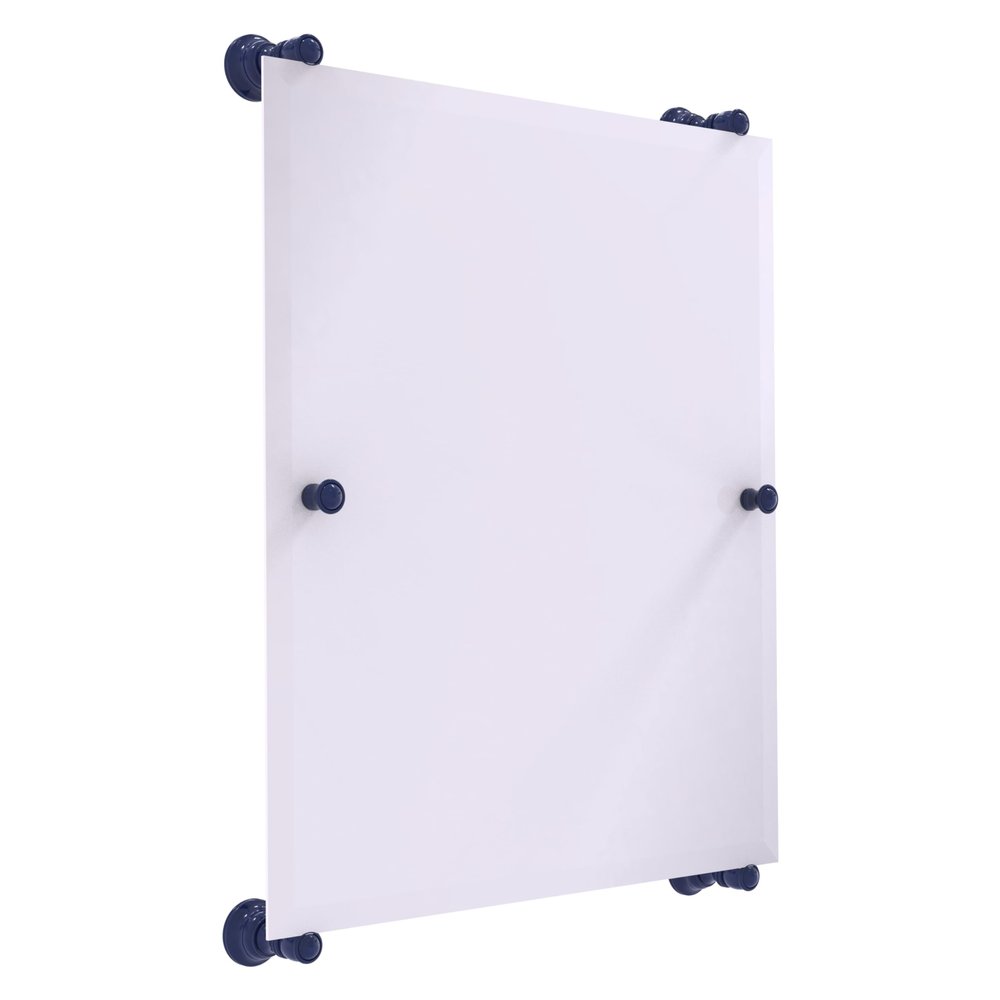 Allied Brass CL-27-92-MBL Carolina Collection Rectangular Frameless Rail Mounted Mirror, Mediterranean Blue