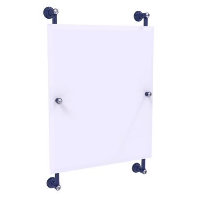 Allied Brass CC-27-92-MBL Carolina Crystal Collection Rectangular Frameless Rail Mounted Mirror, Mediterranean Blue