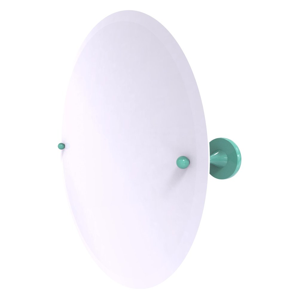 Allied Brass SL-90-SFG Shadwell Collection Frameless Round Tilt Mirror with Beveled Edge, Sea Foam Green