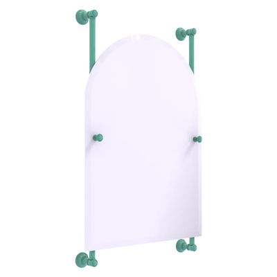 Allied Brass CL-27-94-SFG Carolina Collection Arched Top Frameless Rail Mounted Mirror, Sea Foam Green