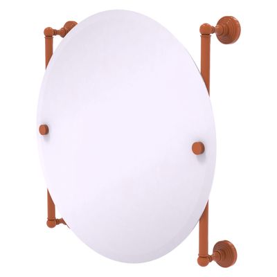 Allied Brass WP-27-90-FER Waverly Place Collection Round Frameless Rail Mounted Mirror, Fire Engine Red