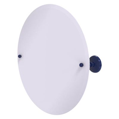 Allied Brass PMC-90-MBL Frameless Round Tilt Mirror with Beveled Edge, Mediterranean Blue