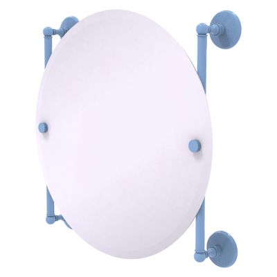 Allied Brass MC-27-90-FTB Monte Carlo Collection Round Frameless Rail Mounted Mirror, Flat Troll Blue