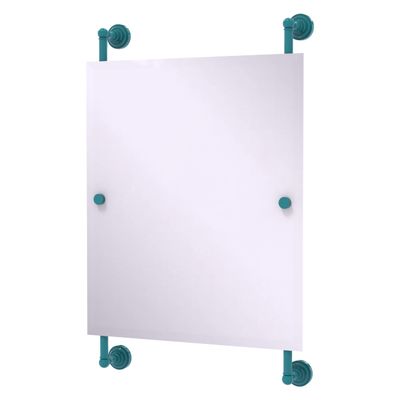 Allied Brass DT-27-92-GLT Dottingham Collection Rectangular Frameless Rail Mounted Mirror, Glokzin Teal