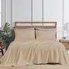 AHJ Beddings Luxurious 1000 Thread Count Emperor/Wyoming King Size 8 Piece Bed in a Bag (500GSM Fiber Fill Comforter, 28" Deep Pocket Sheet Set and Bed Skirt) 100% Egyptian Cotton - Beige Solid view 2