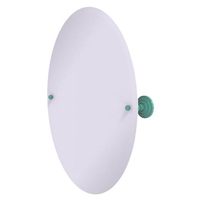 Allied Brass PQN-91-SFG Frameless Oval Tilt Mirror with Beveled Edge, Sea Foam Green