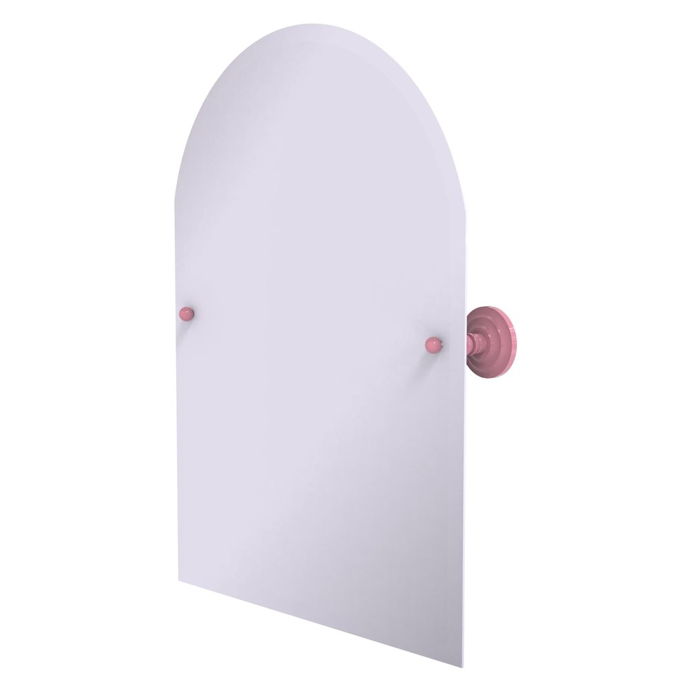 Allied Brass PQN-94-PNK Frameless Arched Top Tilt Mirror with Beveled Edge, Pink