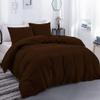 Rich Home 3 Piece Cotton Duvet Cover Eastern King 116'' x 108''Brown Solid Duvet Cover Set Zipper & Closure view 1