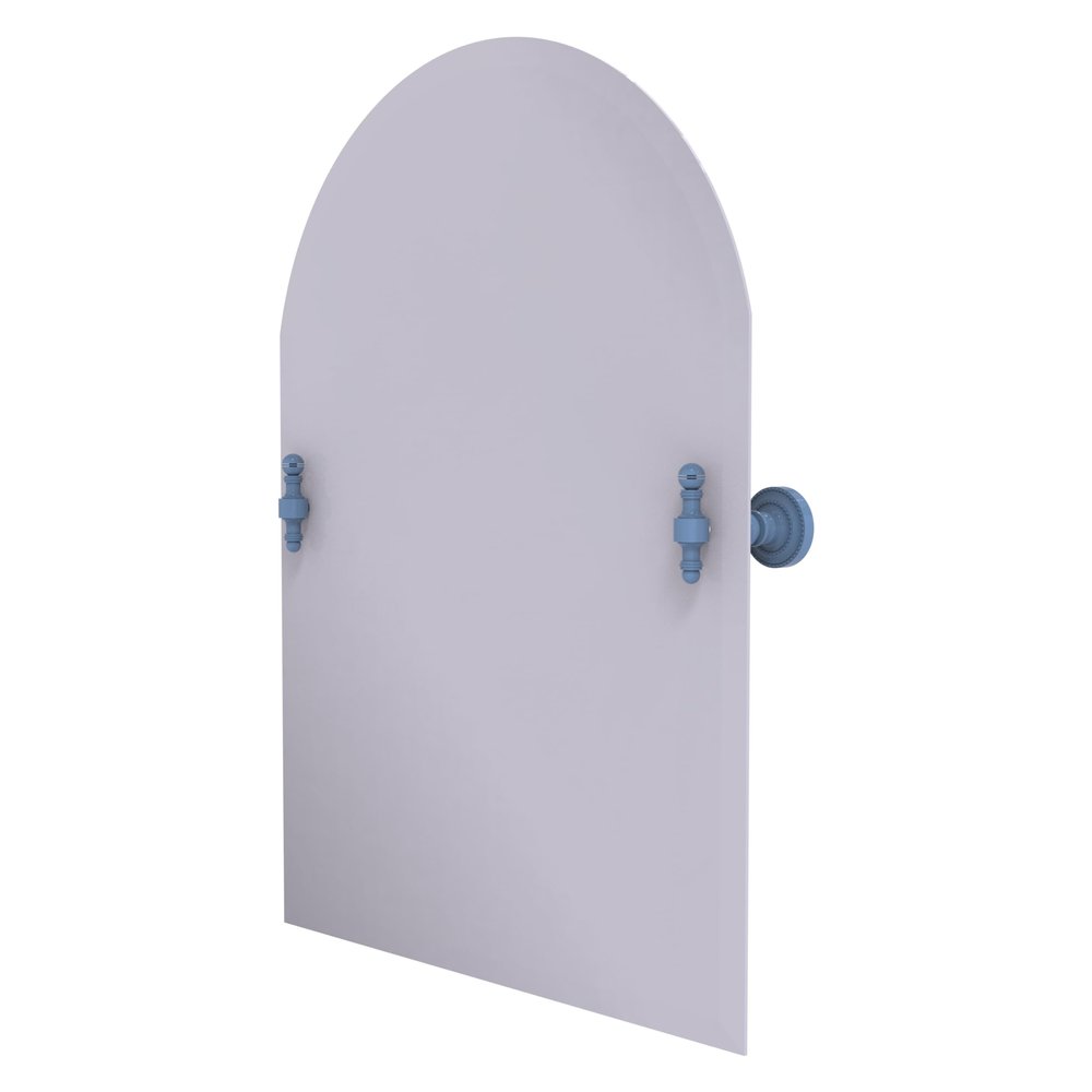 Allied Brass RD-94-FTB Frameless Arched Top Tilt Mirror with Beveled Edge, Flat Troll Blue