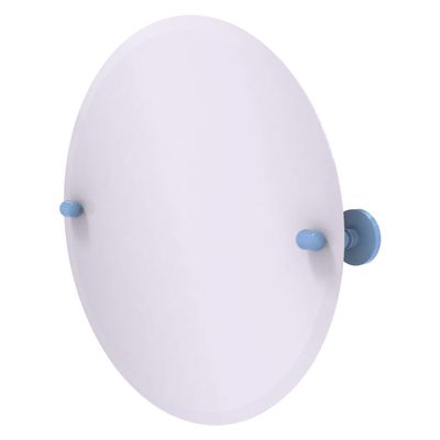 Allied Brass TA-90-FTB Frameless Round Tilt Mirror with Beveled Edge, Flat Troll Blue