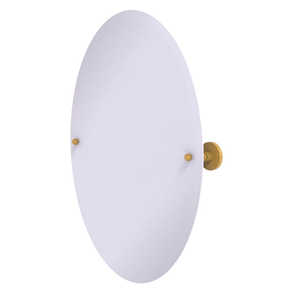 Allied Brass P1091-SGL Frameless Oval Tilt Mirror with Beveled Edge, Spanish Gold